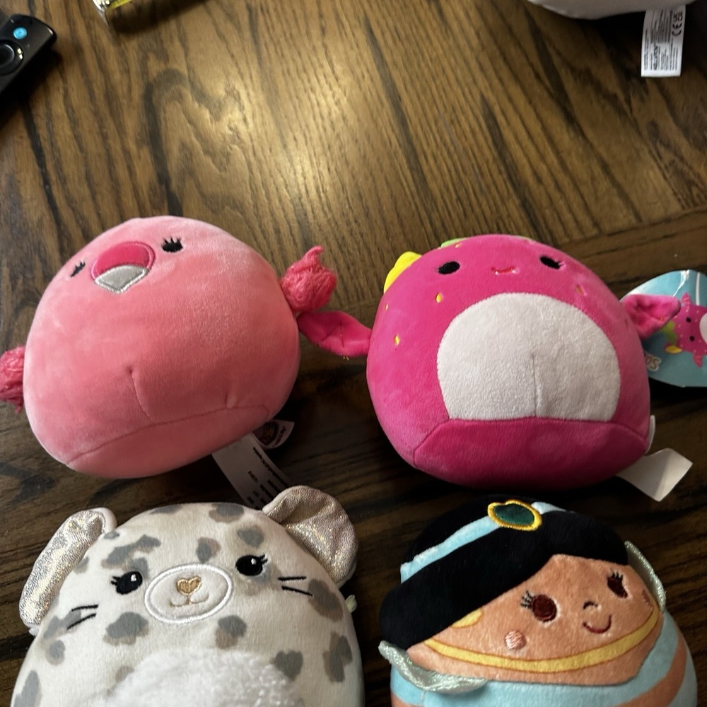 Squishmallows Lot Of 4 Plush 5" Flamingo Bat Leopard Cat Jasmine No‎ Tags - Picture 2 of 12